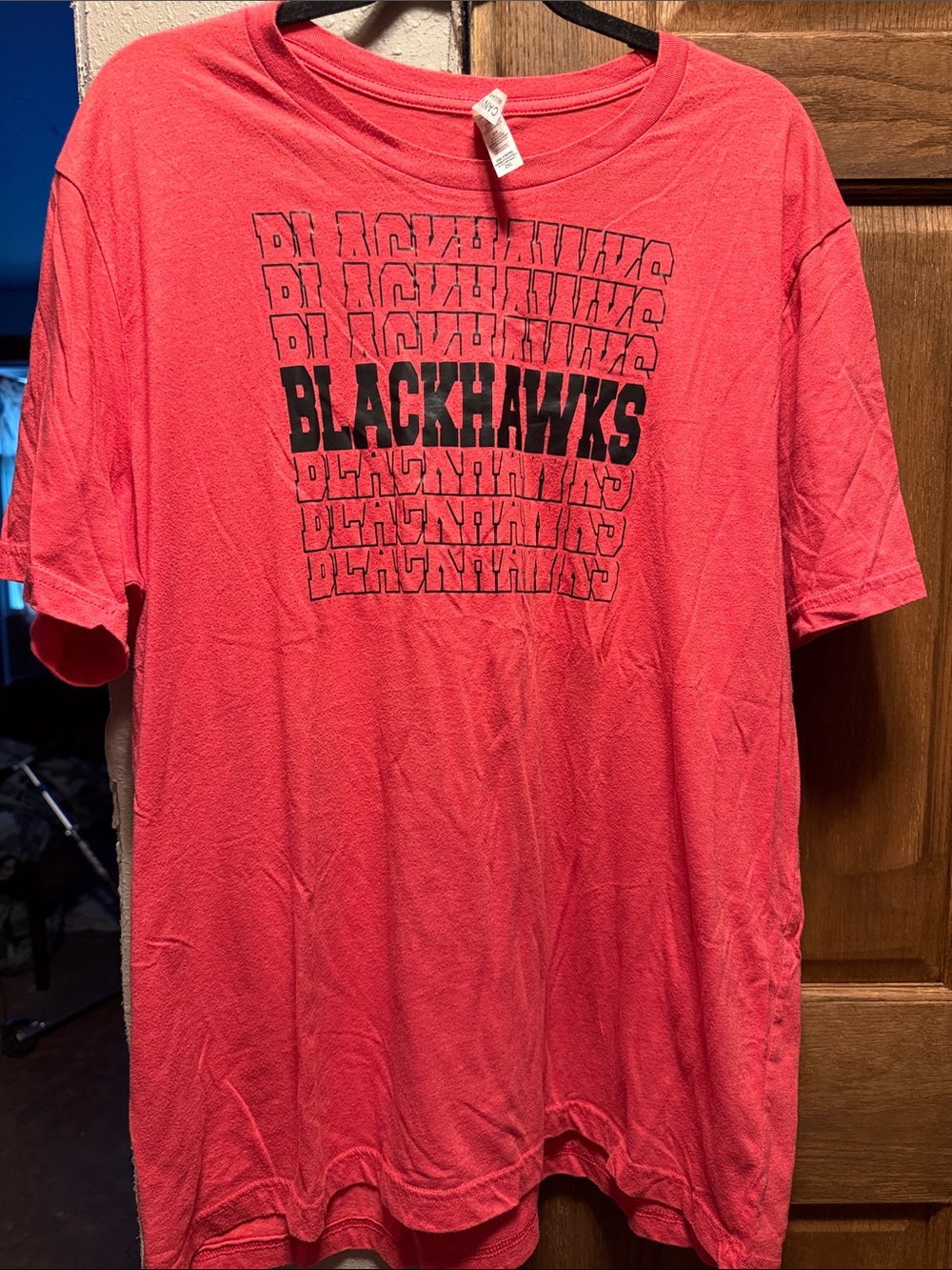 Bella Canvas Coral Red Blackhawks Graphic Tee